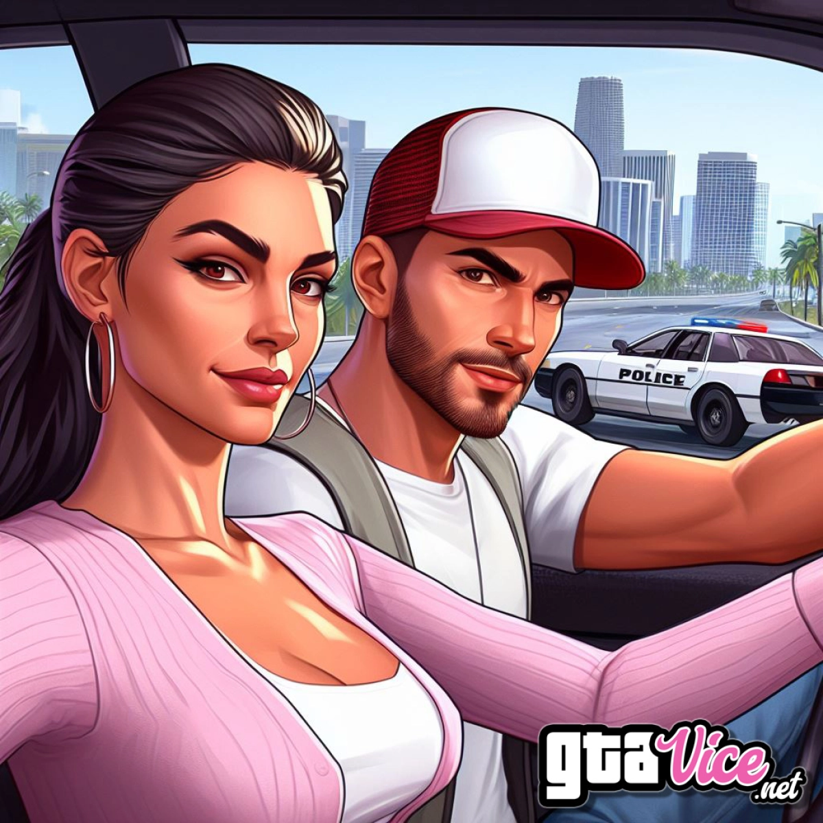 Jason And Lucia In A Car Concept Art AI Generated By Psy GTAVice Net