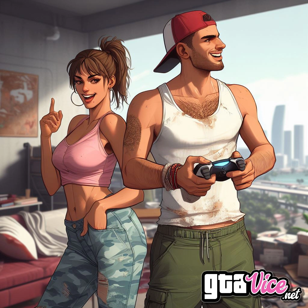 Lucia And Jason Gaming Concept Art AI Generated By Psy GTAVice Net