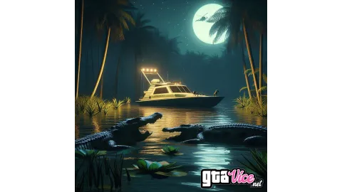 Everglades Boat Scene Concept Art (AI Generated By Psy)