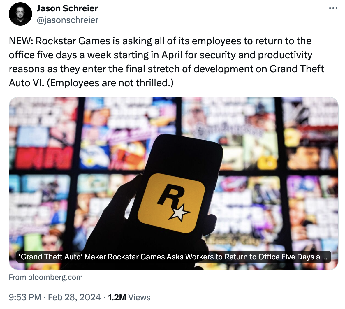 Jason Schreier Tweet - Feb 29, 2024 Jason Schreier Tweet - Feb 29, 2024