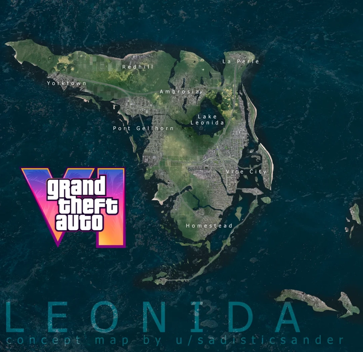 GTA 6 Satellite Concept Map By sadisticsander - GTAVice.net