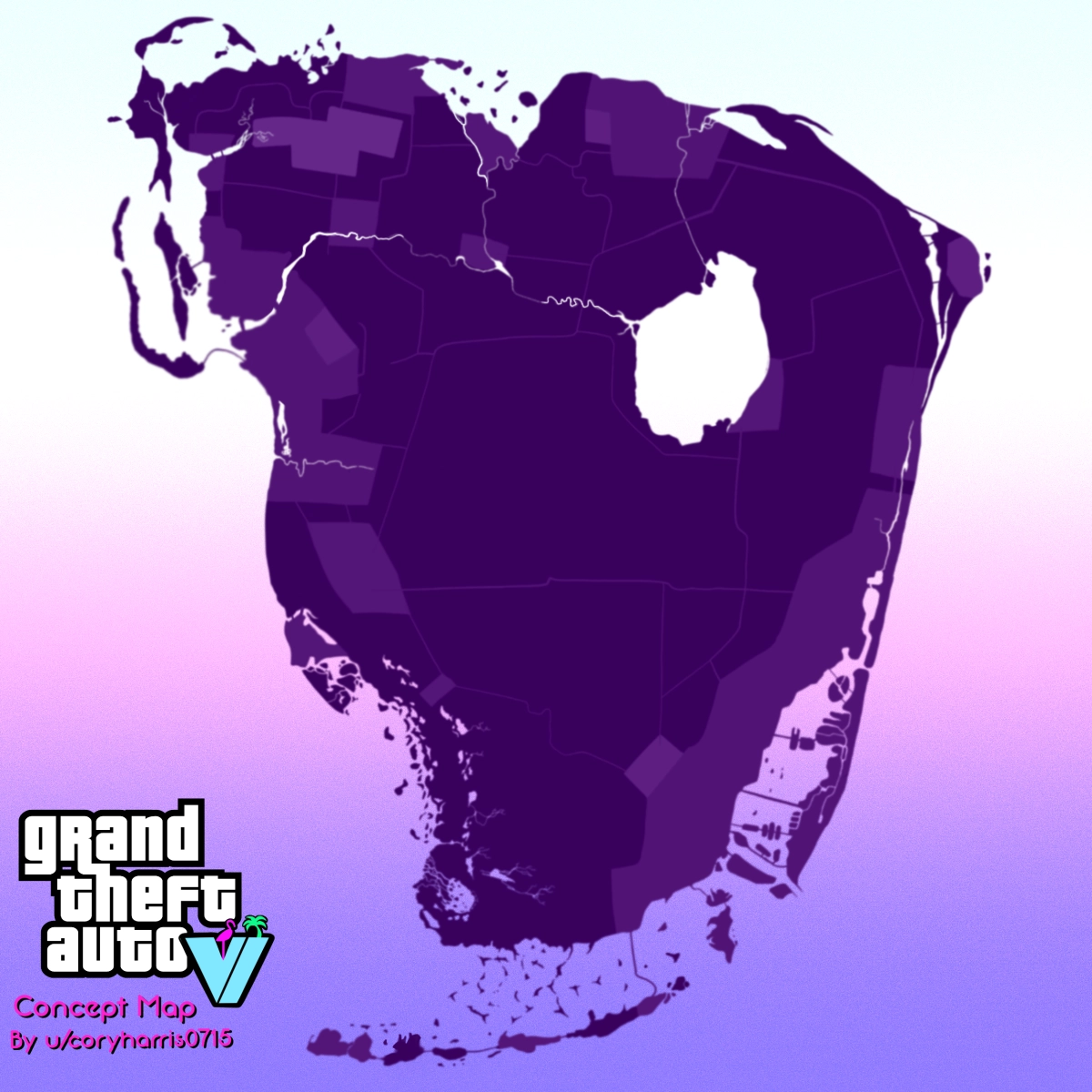 GTA VI Concept Map By coryharris0715 - GTAVice.net