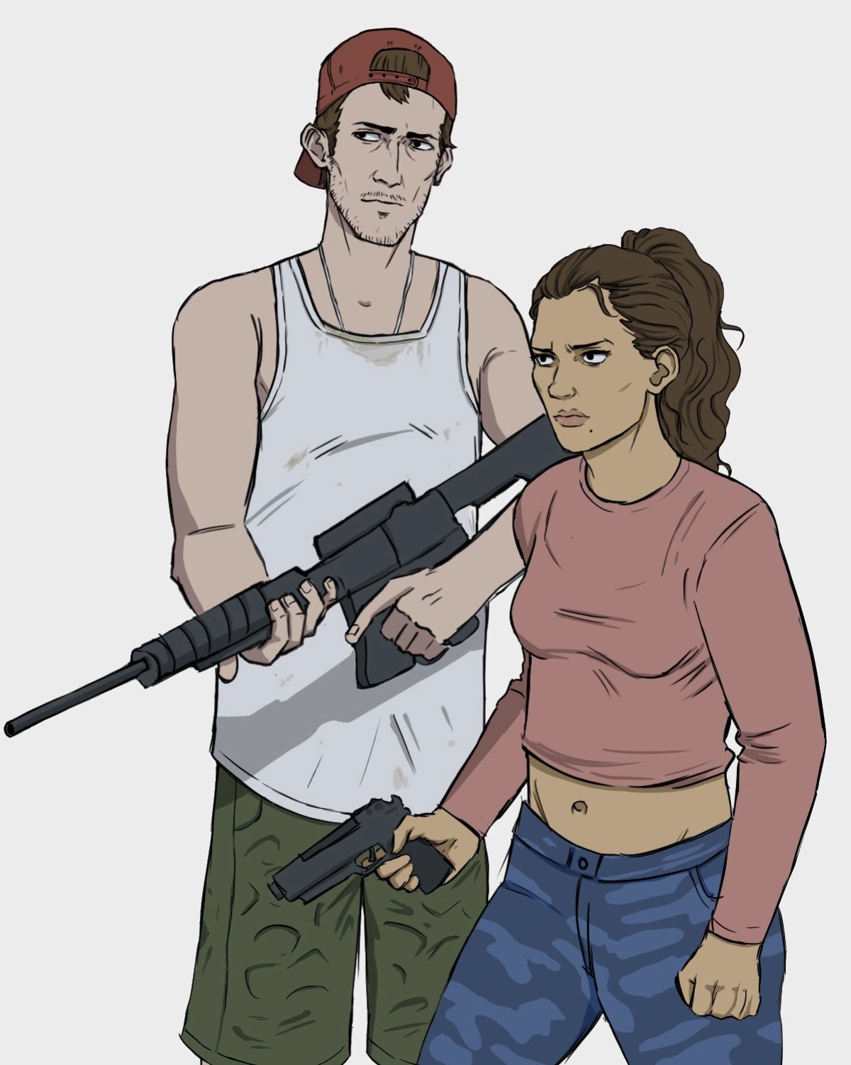 Lucia and Jason fan art by @debunkedwaffles - GTAVice.net