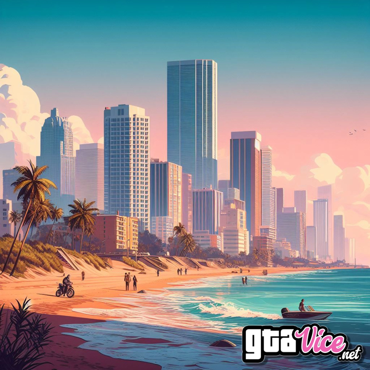 Vice City Beach and Skyline Concept Art (AI Generated By Psy) - GTAVice.net