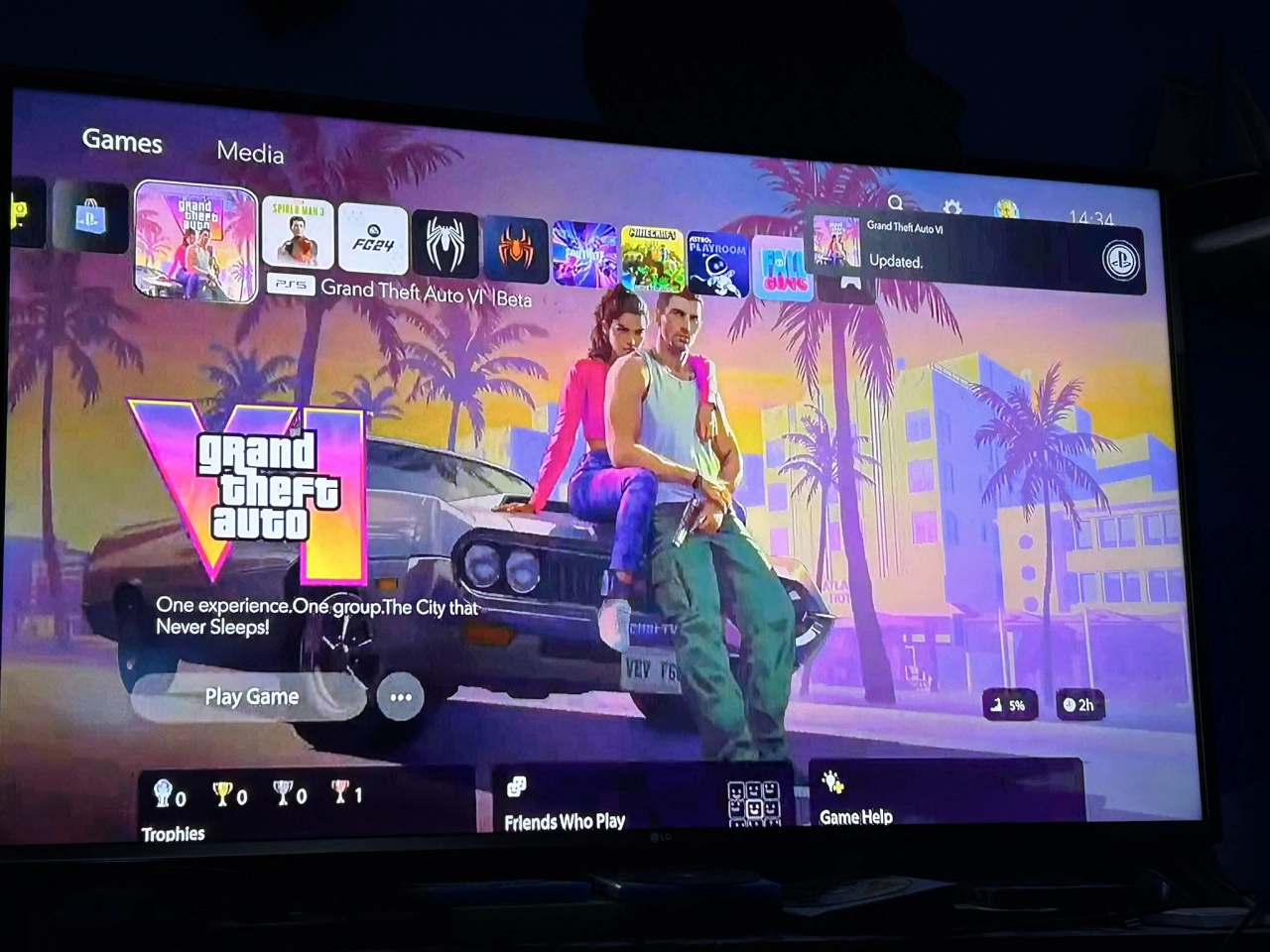 GTA VI Fake Playstation Dashboard Screenshot