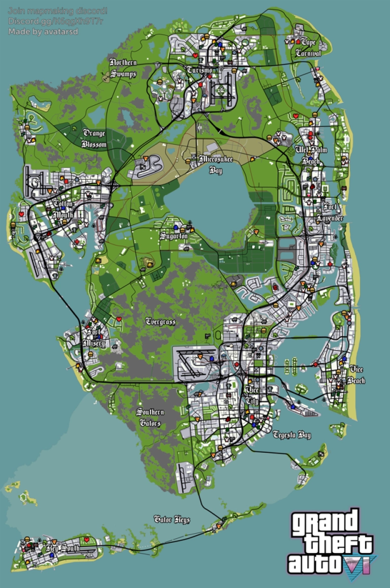 San Andreas Style GTA VI Map By avatarsd - GTAVice.net