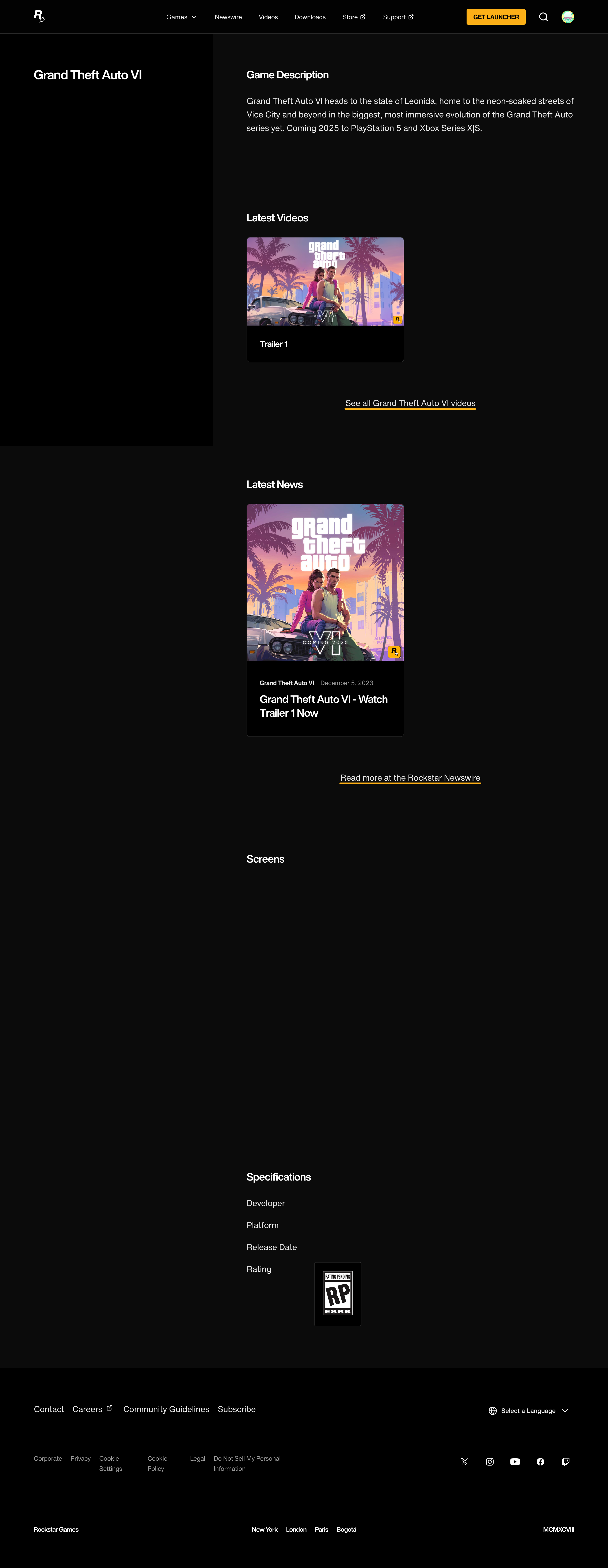 RockstarGames VI Page RockstarGames VI Page